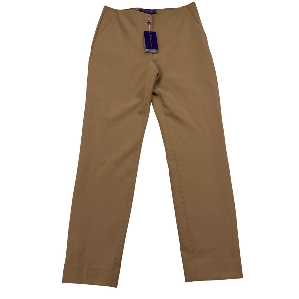 NEW Ralph Lauren Purple Label Pants Sz 4 Camel Wool Blend Trousers Italy $1350
